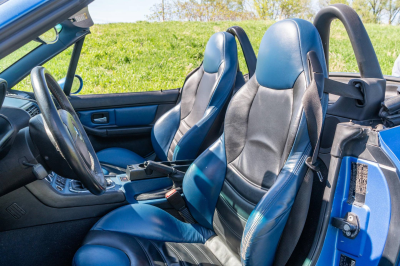 2002 BMW M Roadster in Estoril Blue Metallic over Estoril Blue & Black Nappa