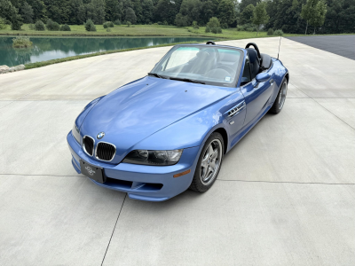 2002 BMW M Roadster in Estoril Blue Metallic over Estoril Blue & Black Nappa