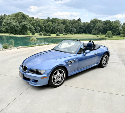 2002 BMW M Roadster in Estoril Blue Metallic over Estoril Blue & Black Nappa