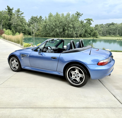 2002 BMW M Roadster in Estoril Blue Metallic over Estoril Blue & Black Nappa