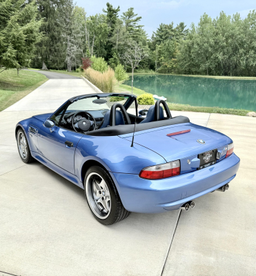 2002 BMW M Roadster in Estoril Blue Metallic over Estoril Blue & Black Nappa