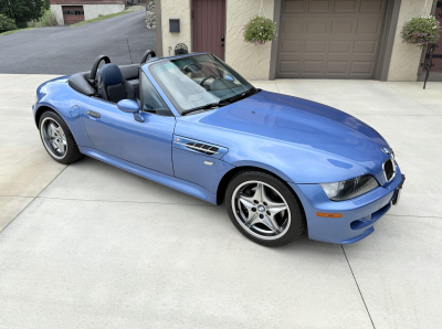 2002 BMW M Roadster in Estoril Blue Metallic over Estoril Blue & Black Nappa