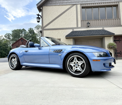 2002 BMW M Roadster in Estoril Blue Metallic over Estoril Blue & Black Nappa