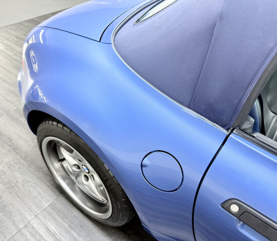 2002 BMW M Roadster in Estoril Blue Metallic over Estoril Blue & Black Nappa