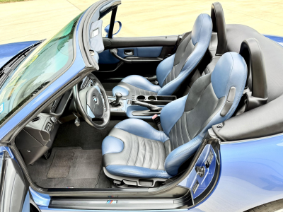 2002 BMW M Roadster in Estoril Blue Metallic over Estoril Blue & Black Nappa