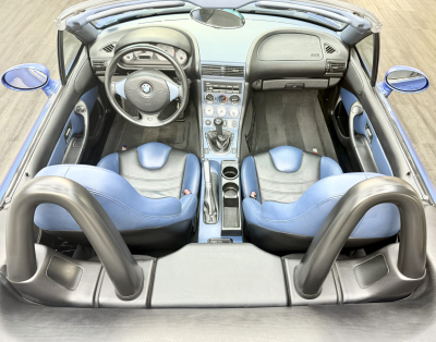 2002 BMW M Roadster in Estoril Blue Metallic over Estoril Blue & Black Nappa