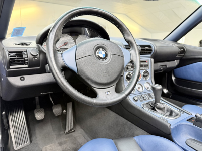 2002 BMW M Roadster in Estoril Blue Metallic over Estoril Blue & Black Nappa