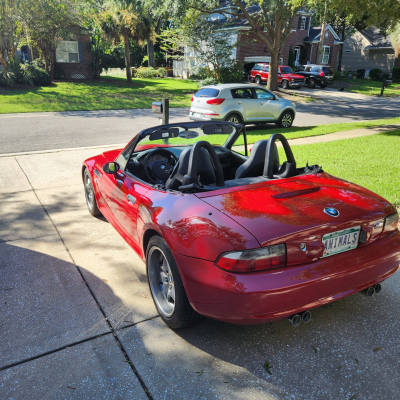 2002 BMW M Roadster in Imola Red 2 over Dark Gray & Black Nappa