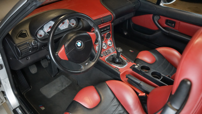 2002 BMW M Roadster in Titanium Silver Metallic over Imola Red & Black Nappa