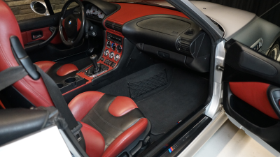2002 BMW M Roadster in Titanium Silver Metallic over Imola Red & Black Nappa