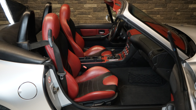 2002 BMW M Roadster in Titanium Silver Metallic over Imola Red & Black Nappa