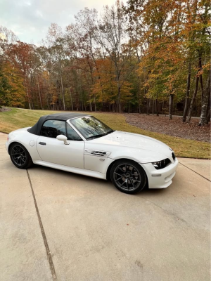 2002 BMW M Roadster in Alpine White 3 over Estoril Blue & Black Nappa