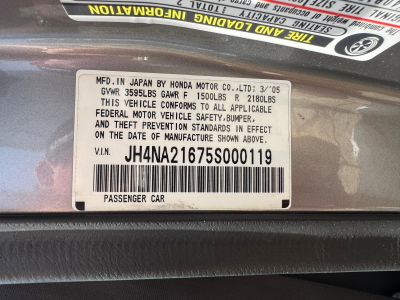 2005 Acura NSX in Sebring Silver over Black