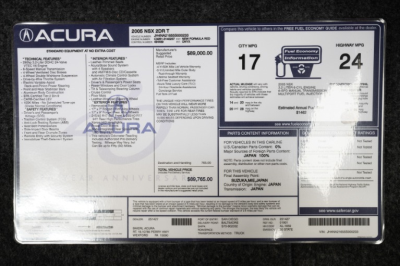 2005 Acura NSX in New Formula Red over Black