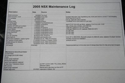 2005 Acura NSX in New Formula Red over Black