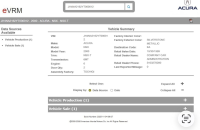 2000 Acura NSX in Monaco Blue over Black