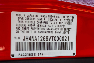 1997 Acura NSX in Formula Red over Tan