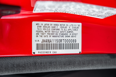 1994 Acura NSX in Formula Red over Black