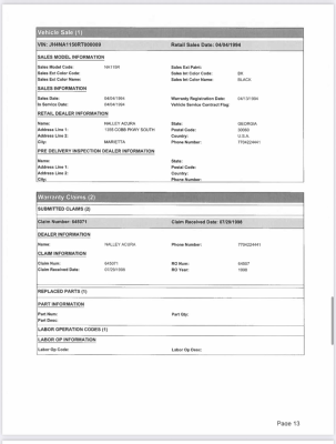 1994 Acura NSX in Formula Red over Black