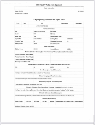 1994 Acura NSX in Formula Red over Black