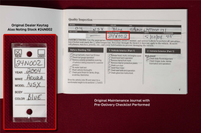 2004 Acura NSX in Long Beach Blue over Tan