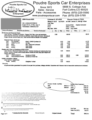 2004 Acura NSX in Long Beach Blue over Tan