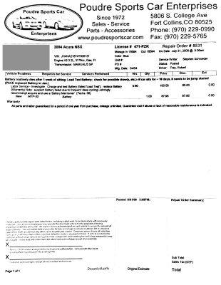 2004 Acura NSX in Long Beach Blue over Tan