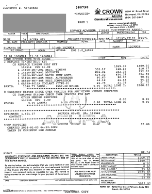 2004 Acura NSX in Long Beach Blue over Tan