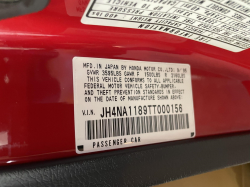1996 Acura NSX in Formula Red over Tan