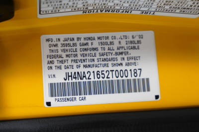 2002 Acura NSX in Spa Yellow over Black