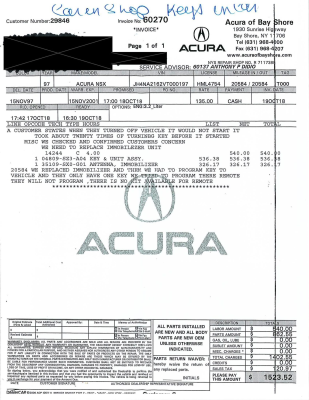 1997 Acura NSX in Spa Yellow over Black