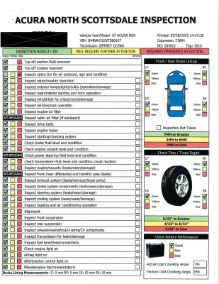 1997 Acura NSX in Spa Yellow over Black