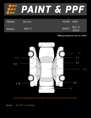 1997 Acura NSX in Spa Yellow over Black