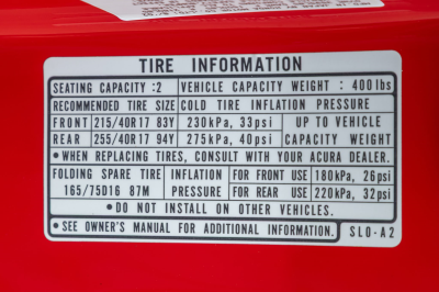 2002 Acura NSX in New Formula Red over Tan