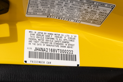 1997 Acura NSX in Spa Yellow over Black