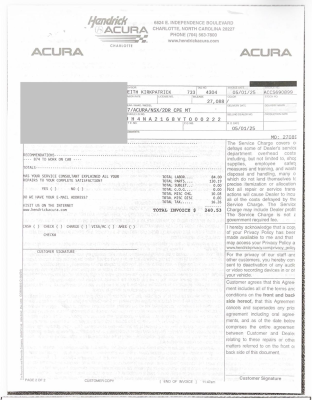 1997 Acura NSX in Spa Yellow over Black