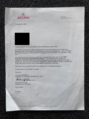 1995 Acura NSX in Berlina Black over Black
