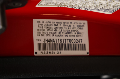 1996 Acura NSX in Formula Red over Black