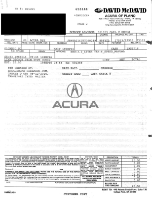 2000 Acura NSX in Spa Yellow over Black