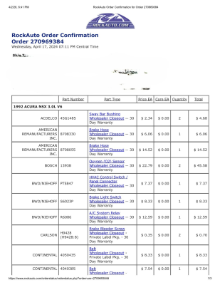 1992 Acura NSX in Formula Red over Black
