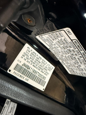 1995 Acura NSX in Berlina Black over Black