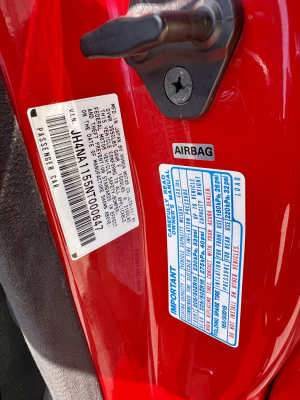 1992 Acura NSX in Formula Red over Black