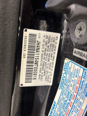 1991 Acura NSX in Berlina Black over Black