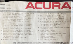 1992 Acura NSX in Grand Prix White over Black