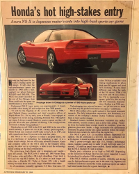 1992 Acura NSX in Formula Red over Black