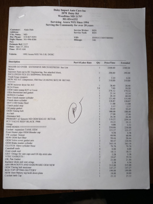 1992 Acura NSX in Formula Red over Black