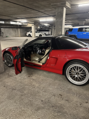 1991 Acura NSX in Formula Red over Ivory