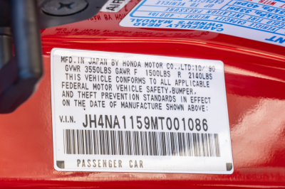 1991 Acura NSX in Formula Red over Ivory