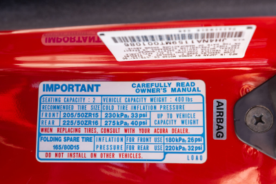 1991 Acura NSX in Formula Red over Ivory