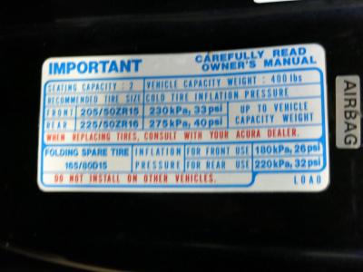 1991 Acura NSX in Berlina Black over Black